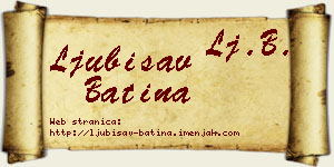 Ljubisav Batina vizit kartica